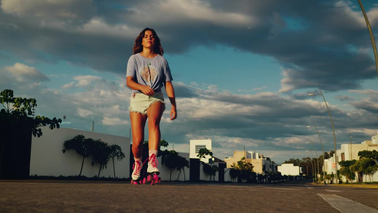 Free Video Stock Skating Down An Empty Street In The Evening Sun Live Wallpaper