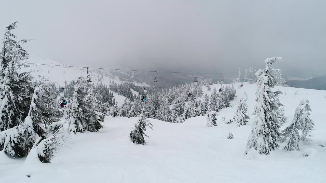 Free Video Stock Ski Station Transporting Skiers Live Wallpaper