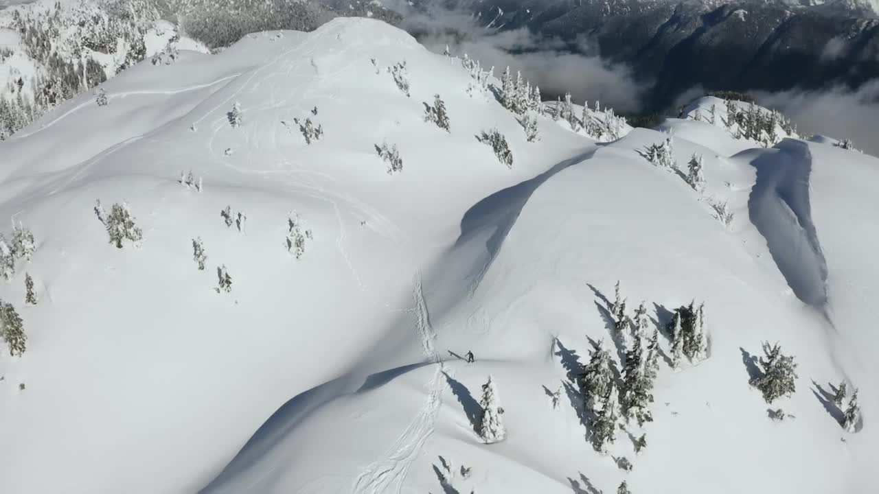 Free Video Stock Skiers On Top Of A Snowy Mountain In Canada Live Wallpaper
