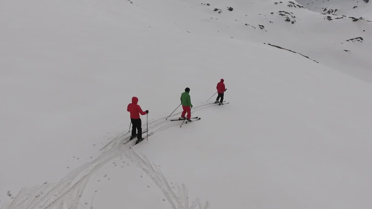 Free Video Stock Skiiers Going Down The Mountain Live Wallpaper
