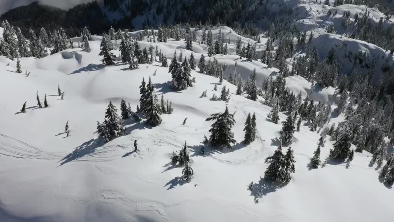 Free Video Stock Skiing Through The Snowy Relief Of Canada Live Wallpaper