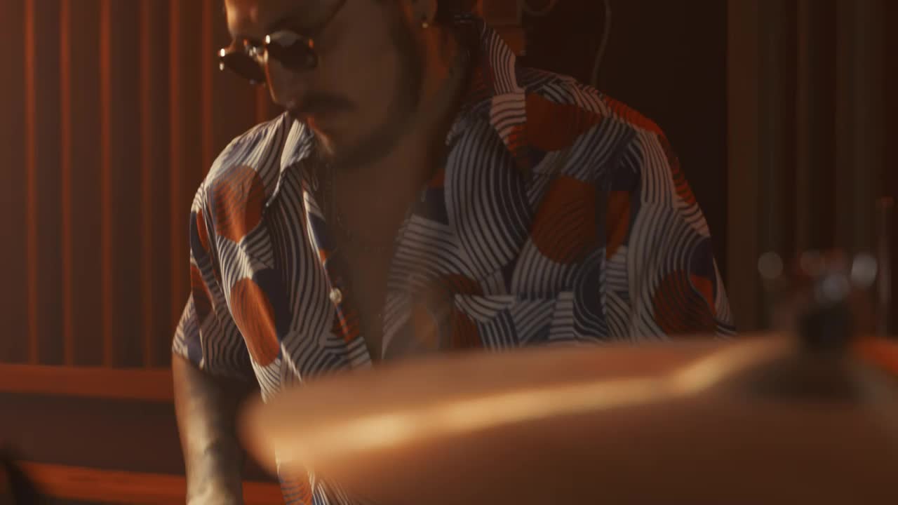 Free Video Stock Skilled Drummer Playing In A Studio 42785Live Wallpaper