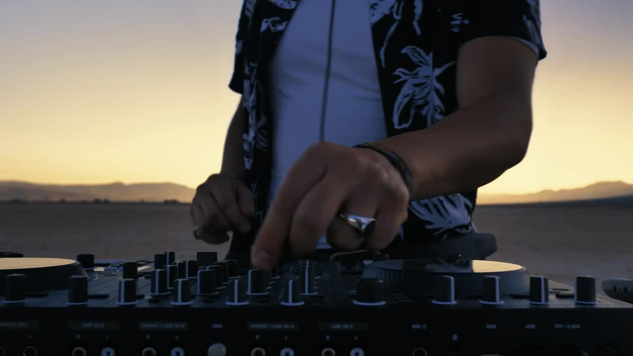 Free Video Stock Skillful Hands Of A Dj Mixing Music Outdoors Live Wallpaper