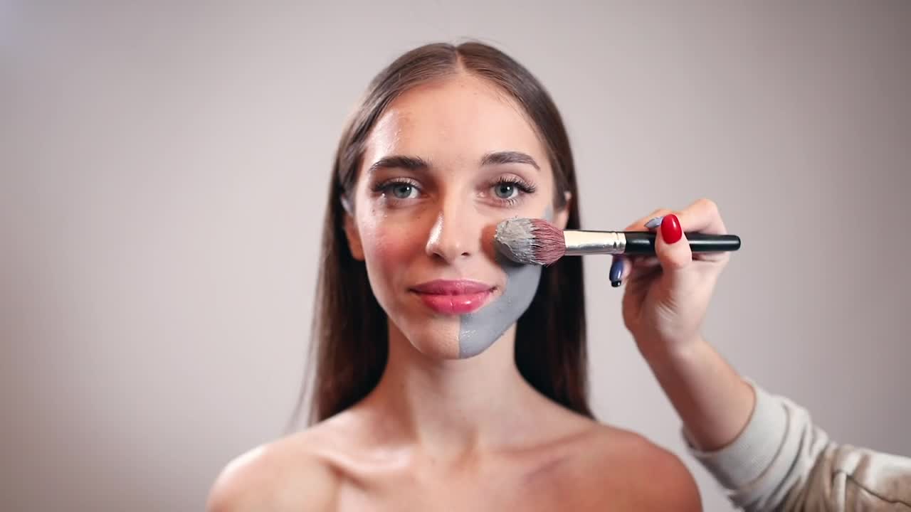 Free Video Stock Skincare Model Having Clay Mask Applied To Face Live Wallpaper