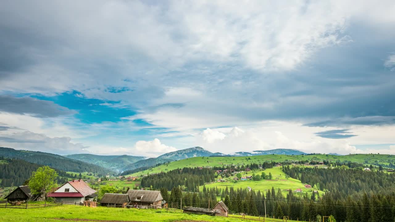 Free Video Stock Sky Clouding Over A Village On The Prairie Live Wallpaper