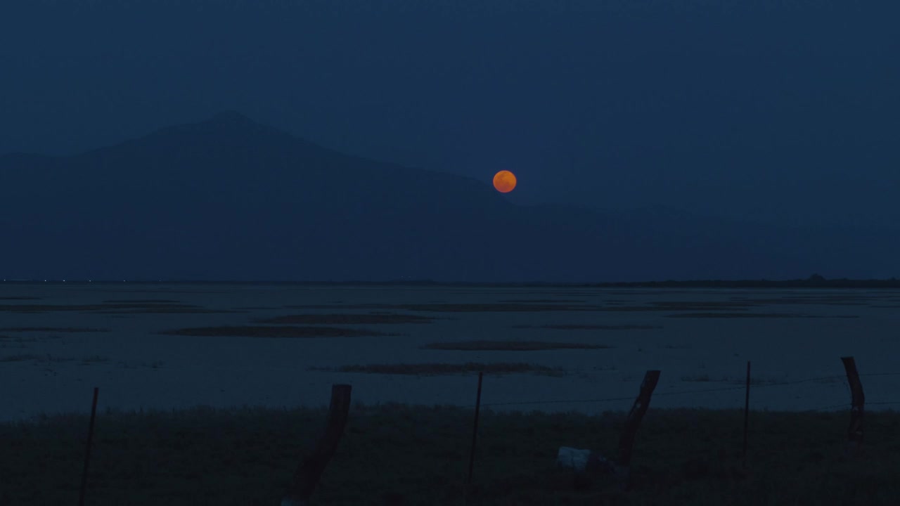 Free Video Stock Skyline Of A Desert With The Moon At Night Live Wallpaper