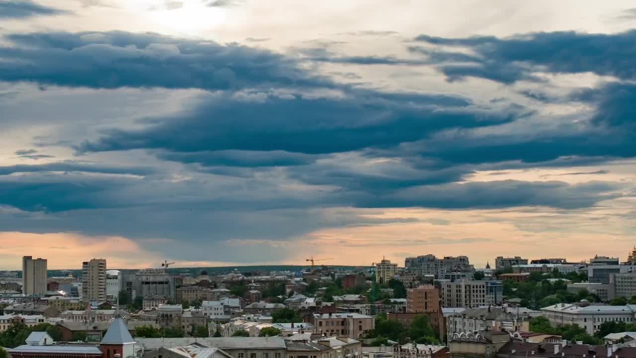 Free Video Stock Skyline Of A Big Town In A Cloudy Day Live Wallpaper