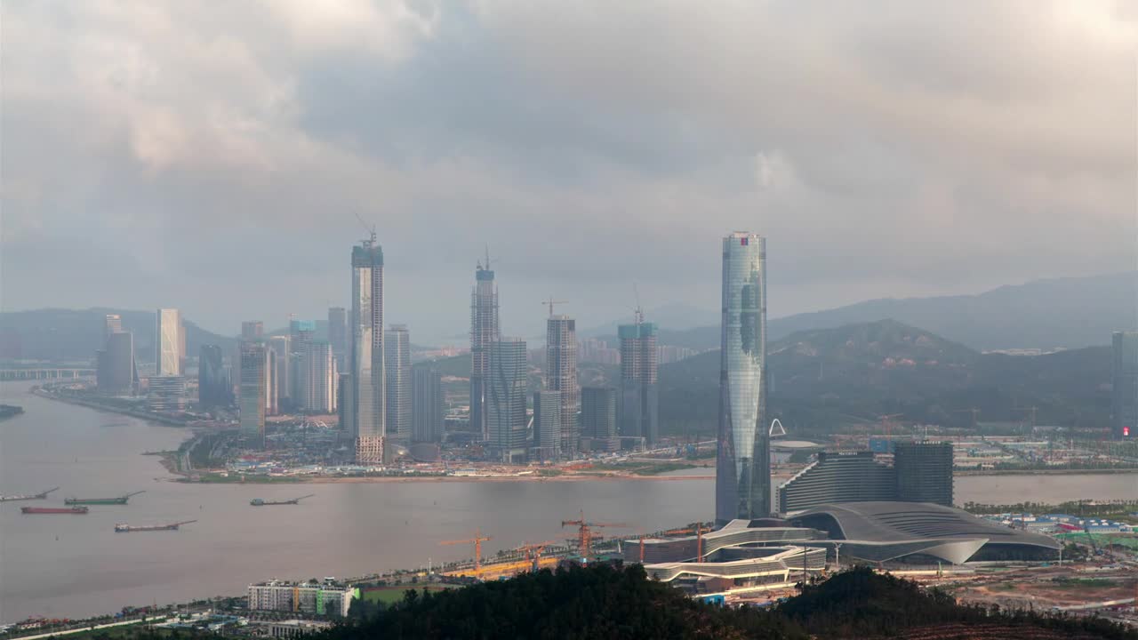 Free Video Stock Skyscrapers In The China And Macau Border Live Wallpaper