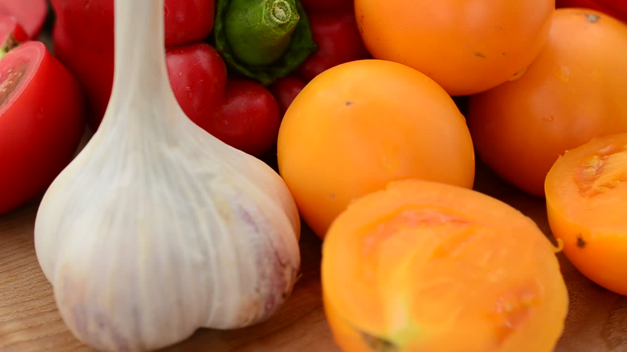 Free Video Stock Sliced Fresh Fruit And Vegetables Live Wallpaper