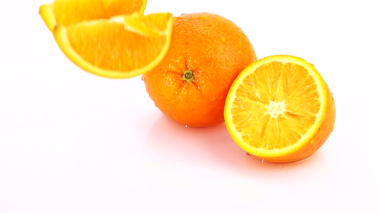 Free Video Stock Slices Of Orange Falling Live Wallpaper