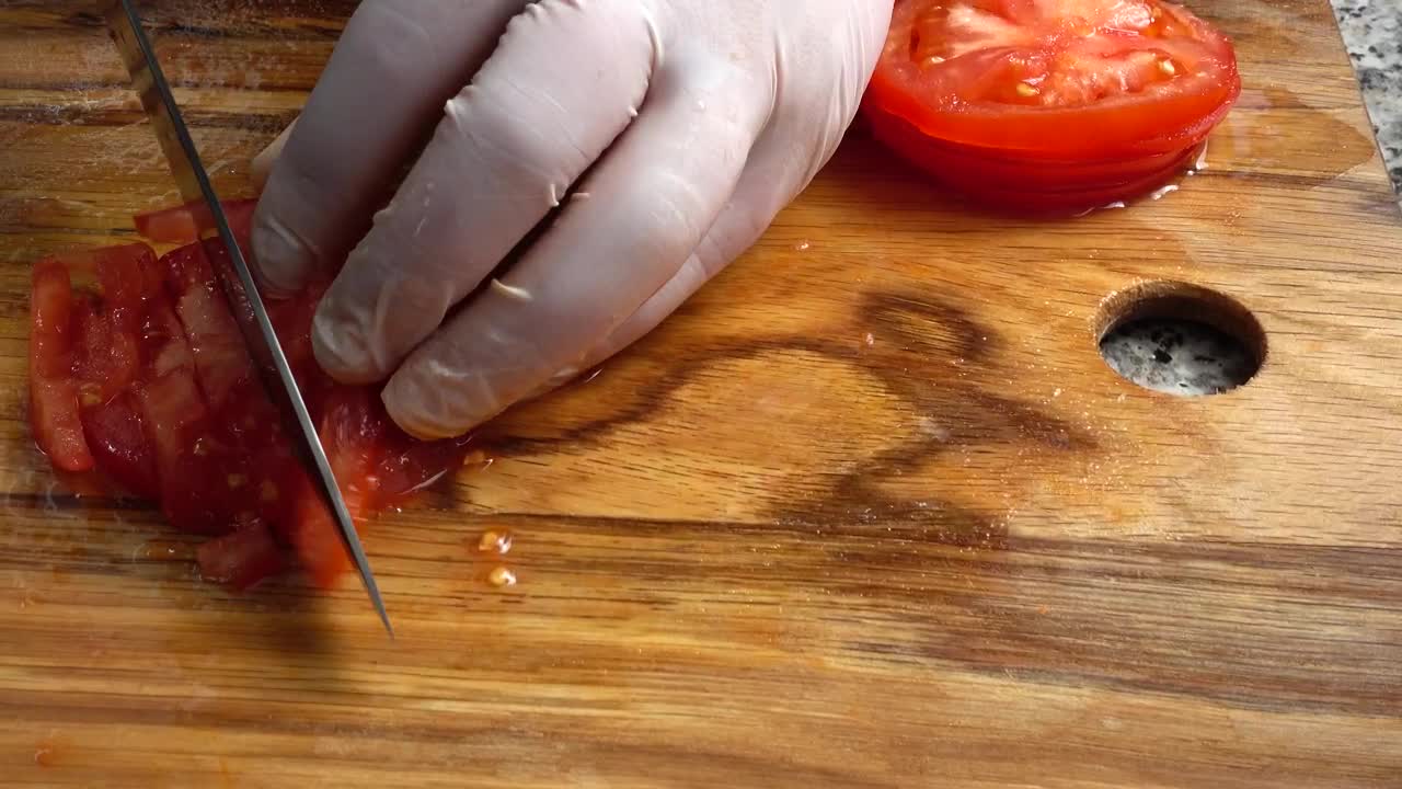 Free Video Stock Slicing Tomato On A Board Live Wallpaper