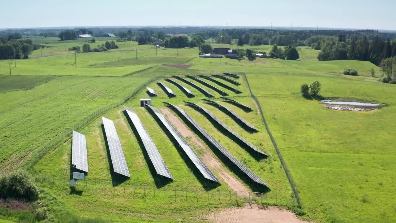 Free Video Stock Slow Aerial Shot Of A Solar Grid Live Wallpaper