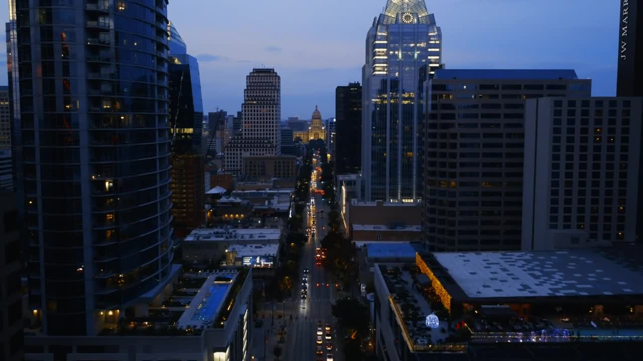 Free Video Stock Slow Aerial Travel Between The Skyscrapers Of A City Live Wallpaper