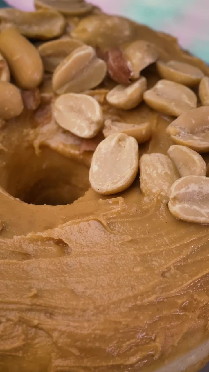 Free Video Stock Slowly Rotating Peanut Butter And Peanut Donut Live Wallpaper
