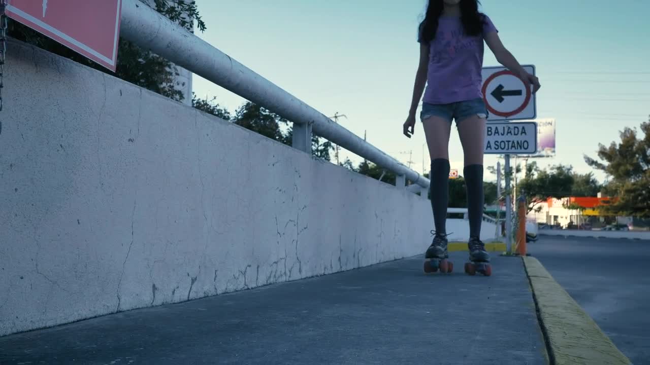 Free Video Stock Slowly Skating Down A Concrete Sidewalk Live Wallpaper