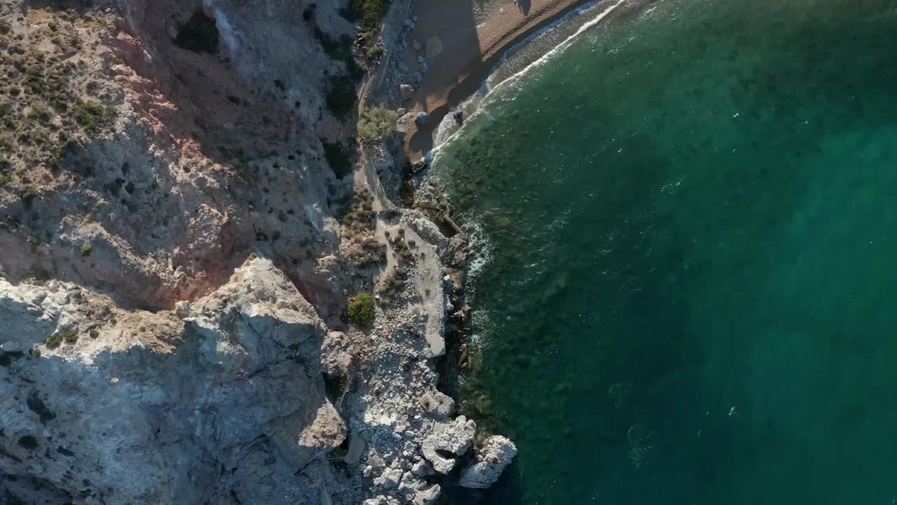 Free Video Stock Small Beach On A Cliff Aerial Top Shot Live Wallpaper