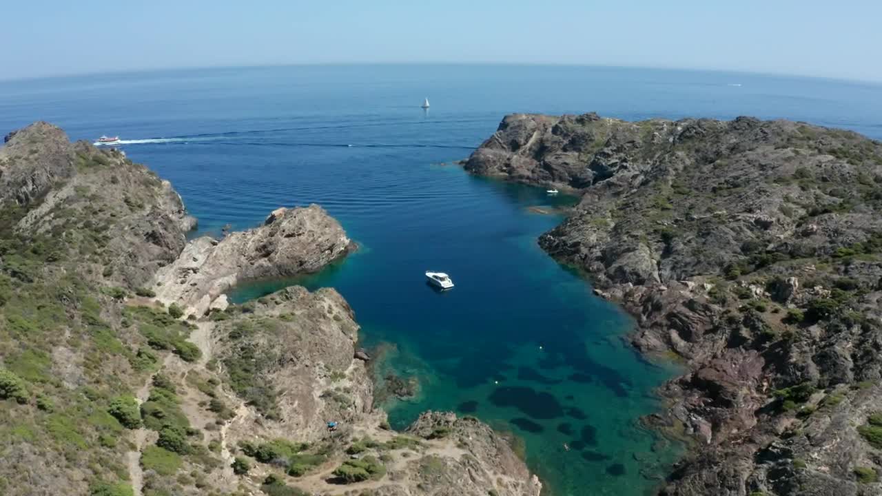 Free Video Stock Small Boat Anchored In A Cove Live Wallpaper