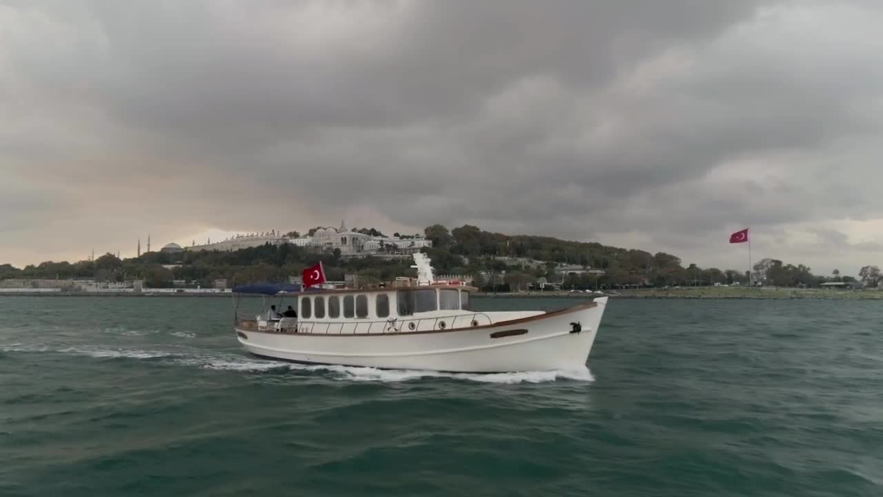 Free Video Stock Small Boat Sailing Before A Storm Live Wallpaper