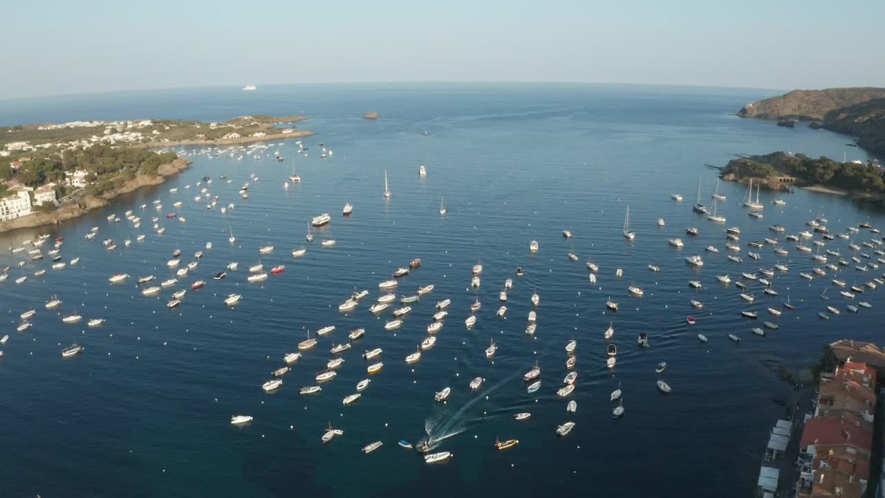 Free Video Stock Small Boats Anchored In A Harbor Live Wallpaper