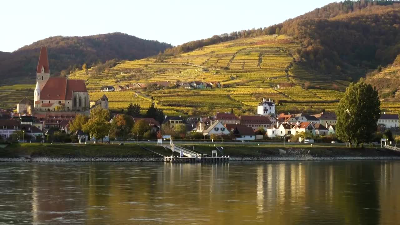 Free Video Stock Small European Town Near The Lake Live Wallpaper