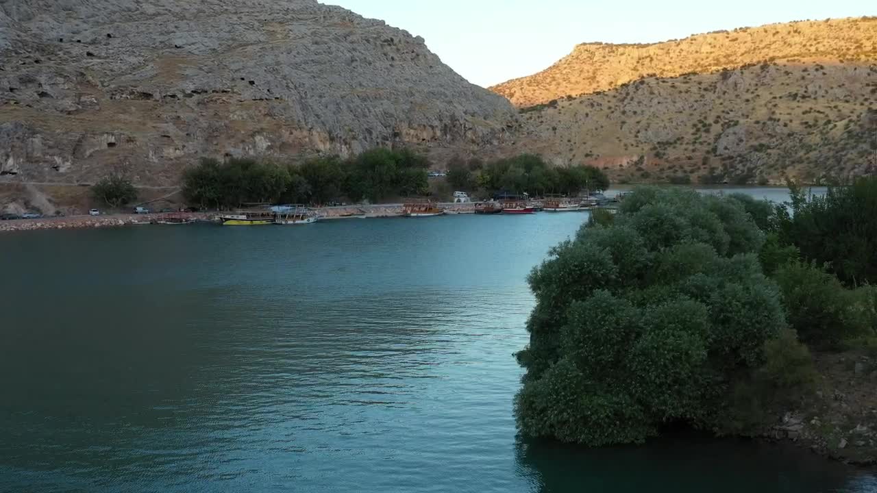 Free Video Stock Small Fishing Boats Along A River Live Wallpaper
