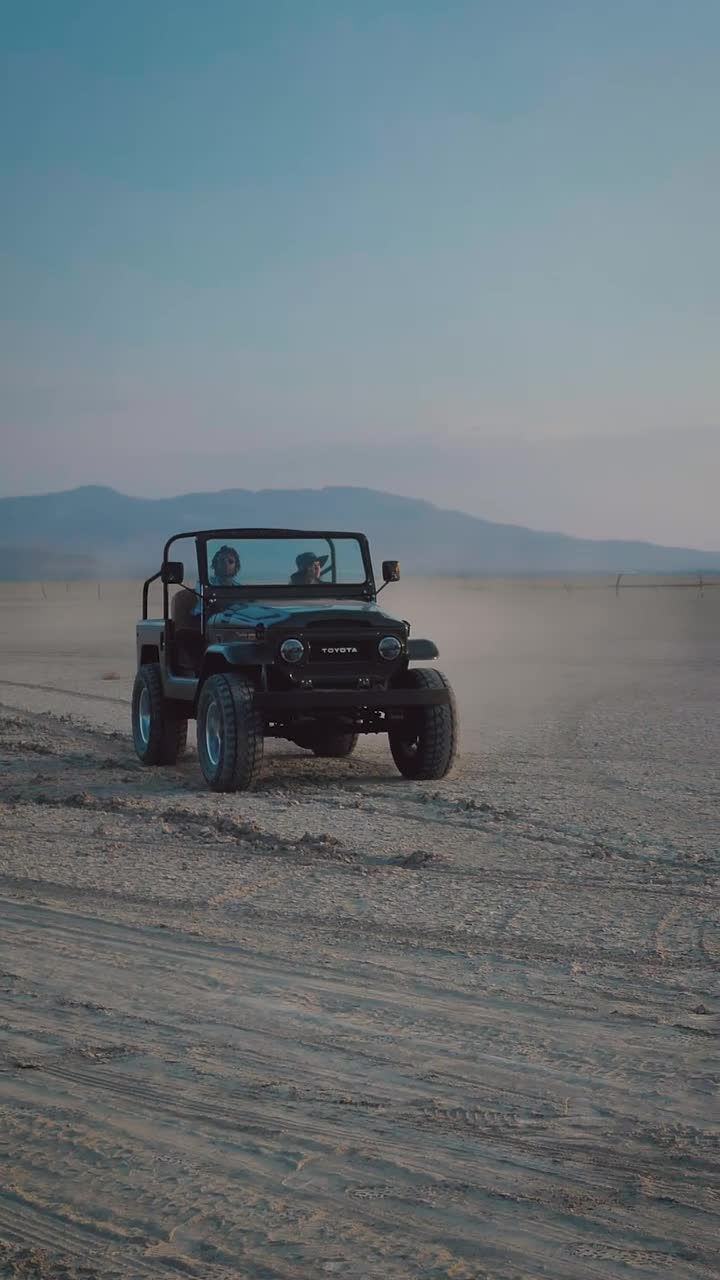 Free Video Stock Small Pickup Truck In A Wide Dirt Desert Live Wallpaper