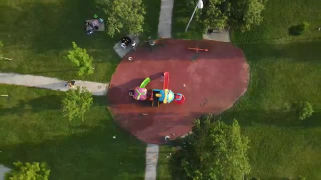Free Video Stock Small Playground In The Middle Of A Large Park Live Wallpaper