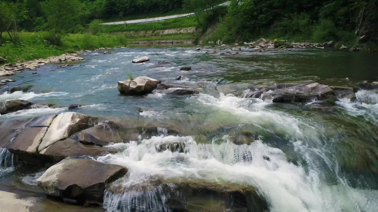 Free Video Stock Small Waterfall In A River In Nature Slow Motion Live Wallpaper