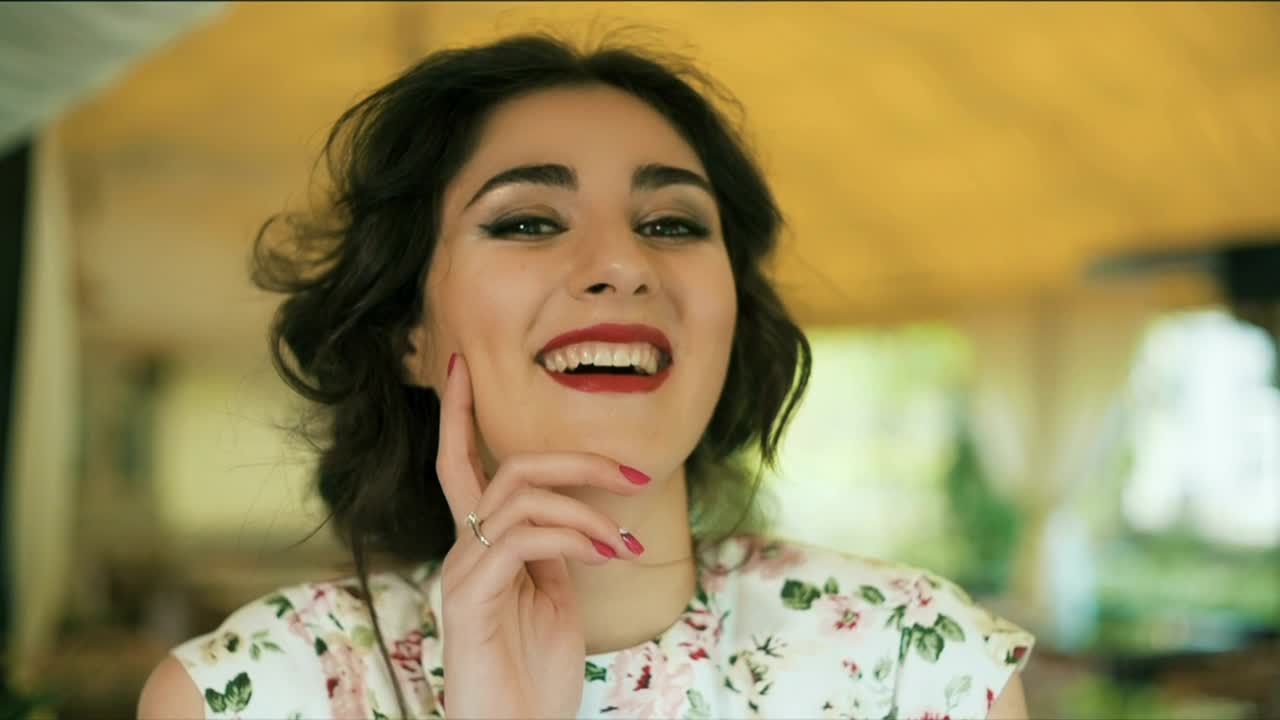 Free Video Stock Smiling Woman Looking At Camera Live Wallpaper