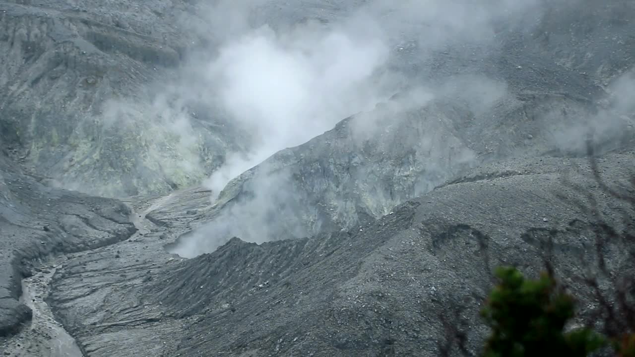Free Video Stock Smoke Coming From A Volcanic Crater Live Wallpaper