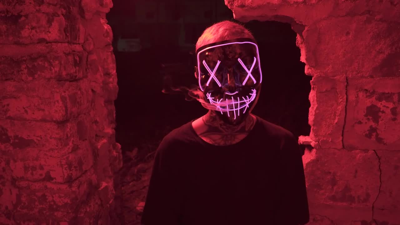 Free Video Stock Smoking Person Wearing Mask Live Wallpaper