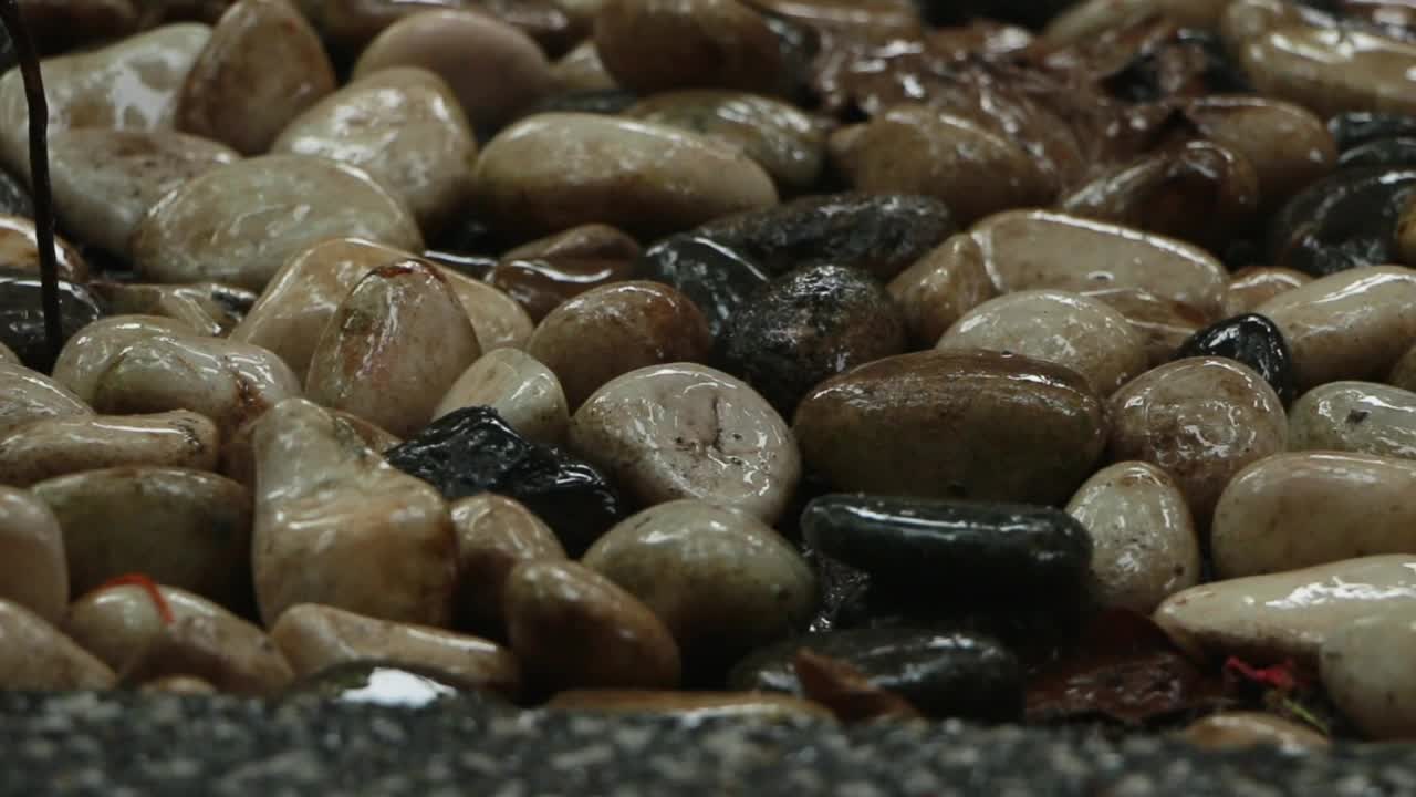 Free Video Stock Smooth Stones Covered In Rain Water Live Wallpaper