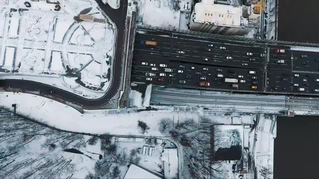 Free Video Stock Snow Covered Buildings By A Large Road Live Wallpaper