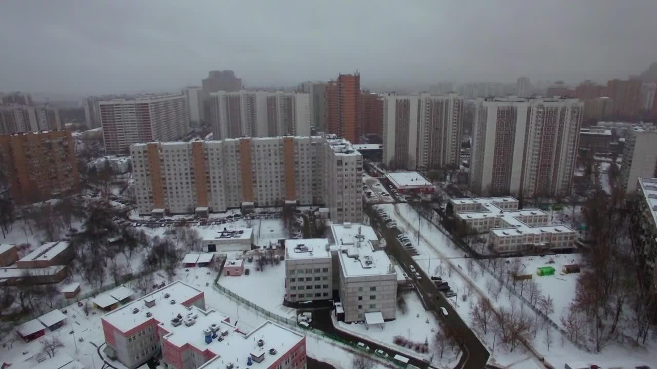 Free Video Stock Snow Covered Buildings With Clear Streets Live Wallpaper