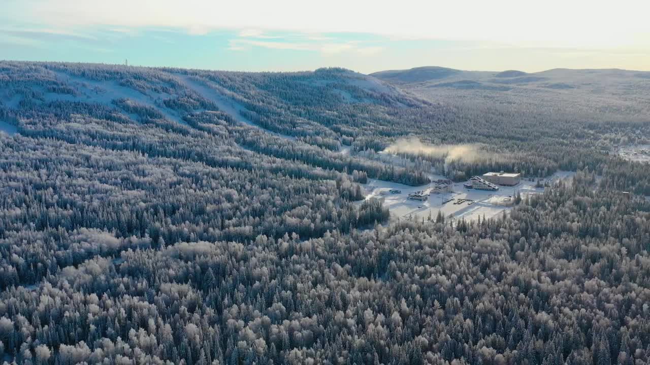 Free Video Stock Snow Covered Mountain Forest And Ski Resort Live Wallpaper