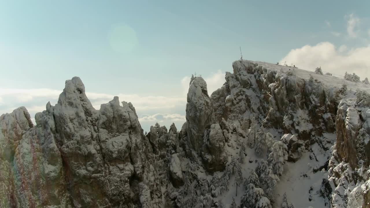 Free Video Stock Snow Covering The Top Of A Mountain Forest Live Wallpaper