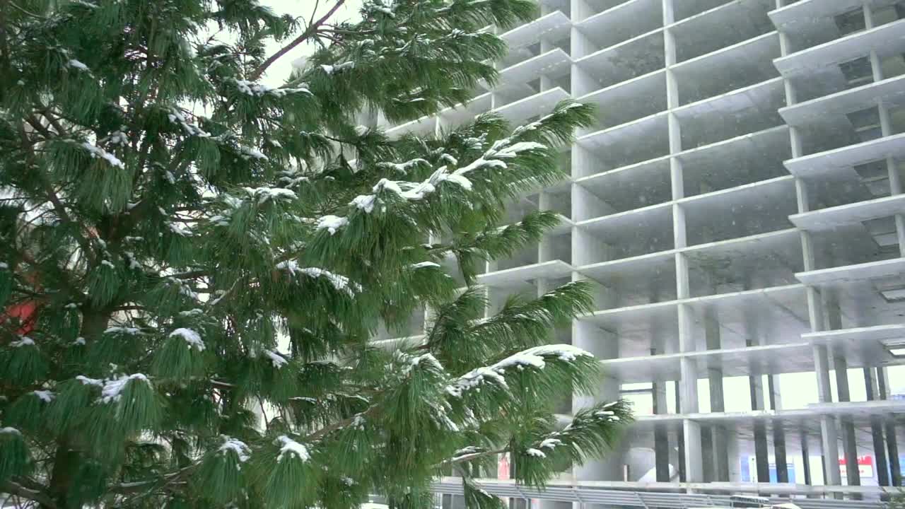 Free Video Stock Snow Falling In Construction Site Live Wallpaper