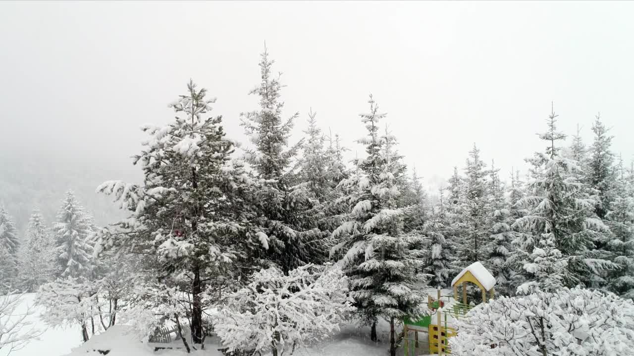 Free Video Stock Snowing In A Playground In The Forest Live Wallpaper