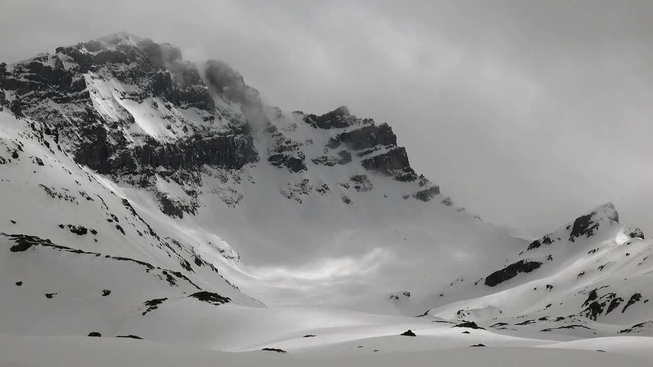 Free Video Stock Snowy Mountain Landscape With Clouds Live Wallpaper