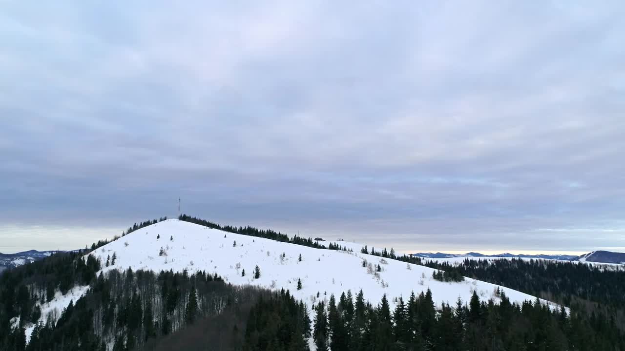 Free Video Stock Snowy Mountain Under A Cloudy Sky Live Wallpaper