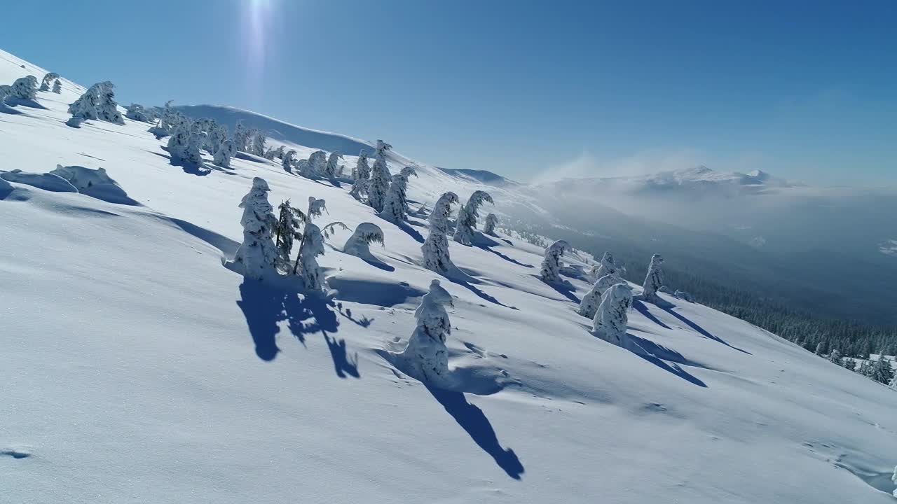 Free Video Stock Snowy Ski Mountain Aerial View Live Wallpaper