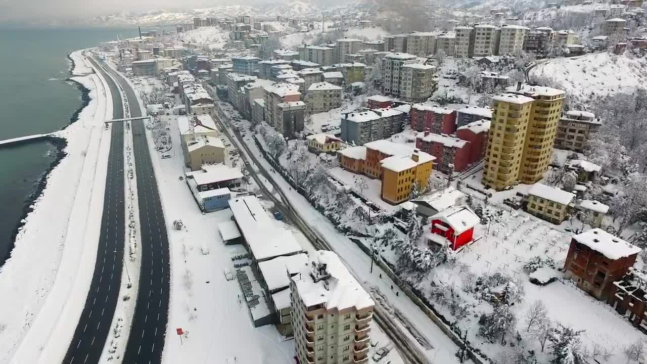 Free Video Stock Snowy Town Buildings In The City Live Wallpaper