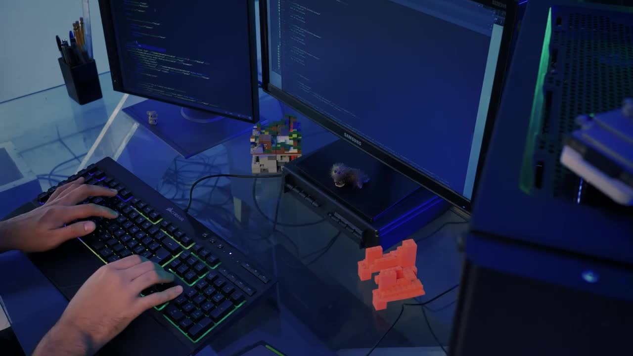 Free Video Stock Software Developer Working On A Computer Live Wallpaper