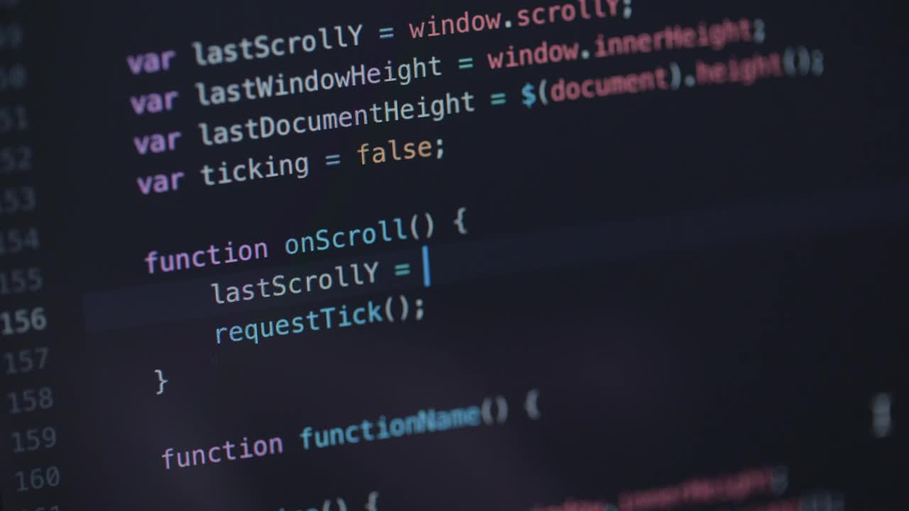 Free Video Stock Software Developer Working On Code Screen Close Up Live Wallpaper