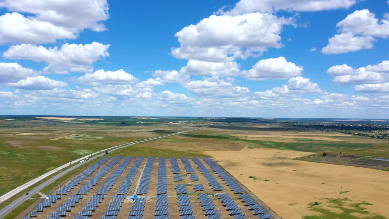 Free Video Stock Solar Panels And The Highway On The Countryside Live Wallpaper