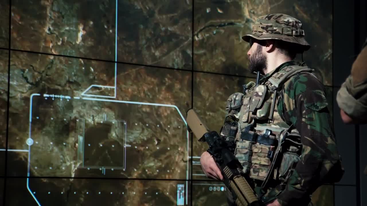 Free Video Stock Soldier Watching A Missile Launch On The Screen Live Wallpaper