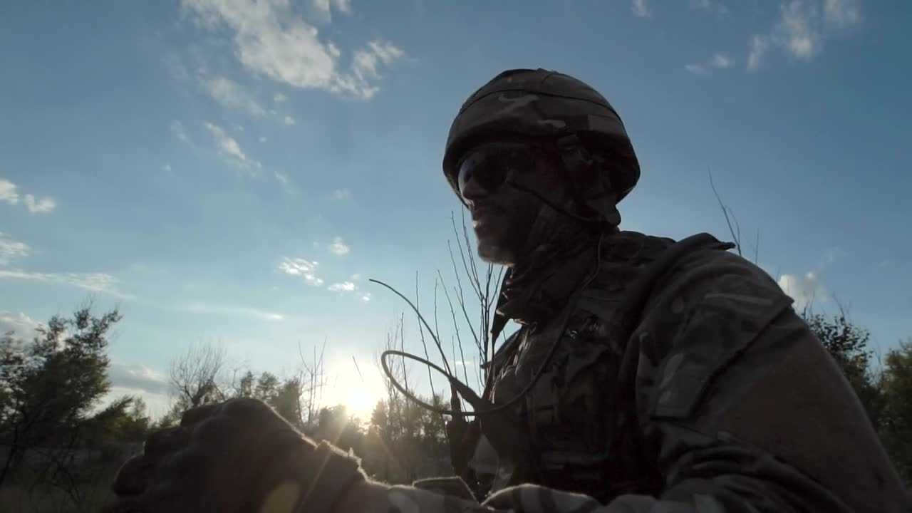 Free Video Stock Soldier With Sunglasses Smoking Outdoors Live Wallpaper