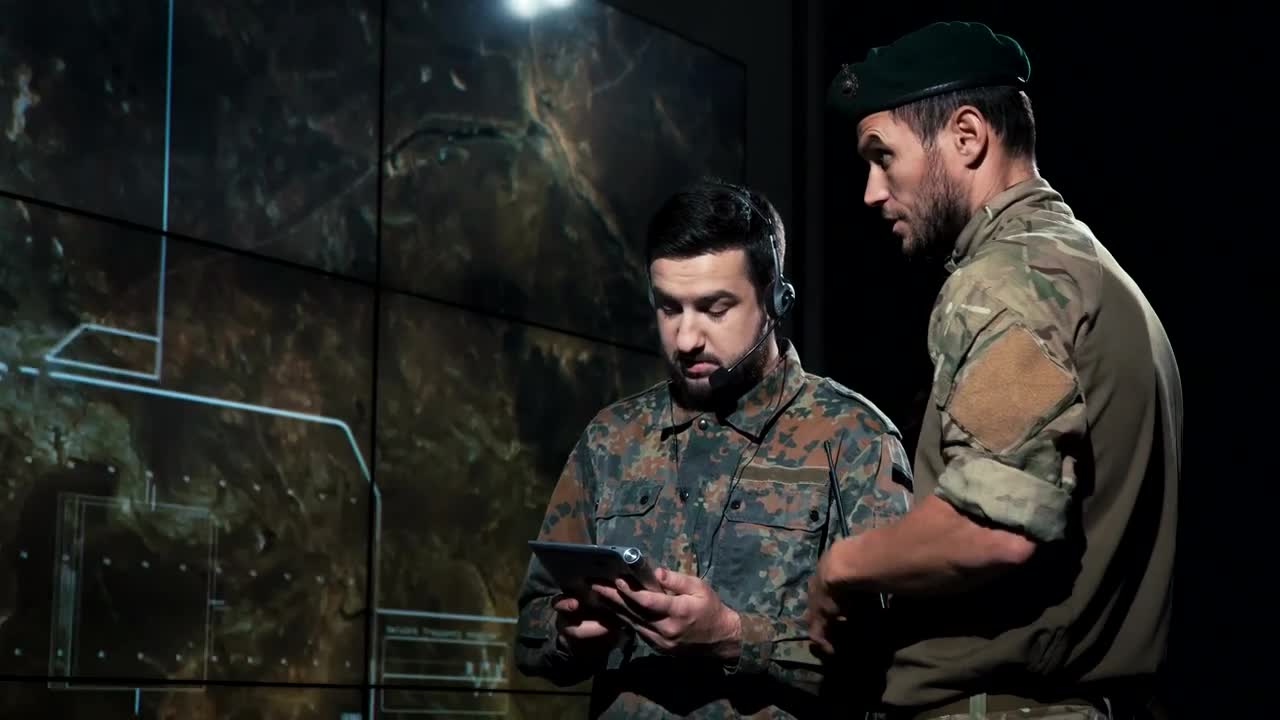 Free Video Stock Soldiers Deciding The Location For Missile Launch Live Wallpaper