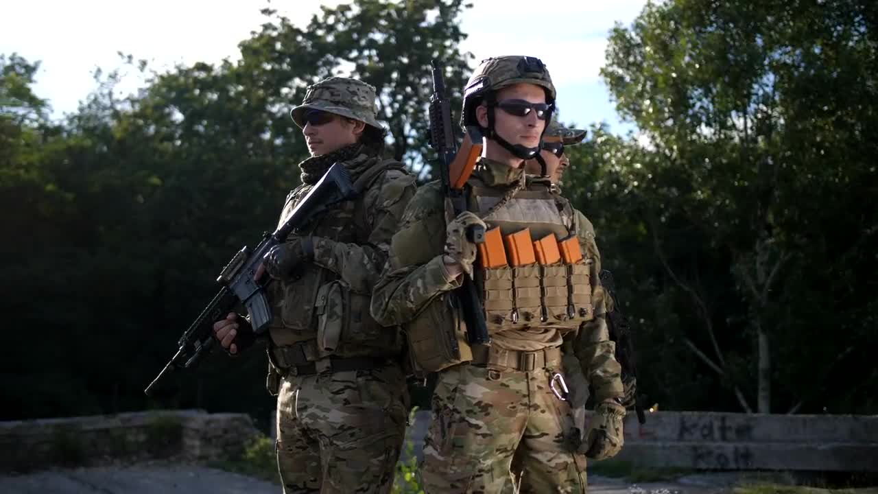 Free Video Stock Soldiers Standing Still Live Wallpaper