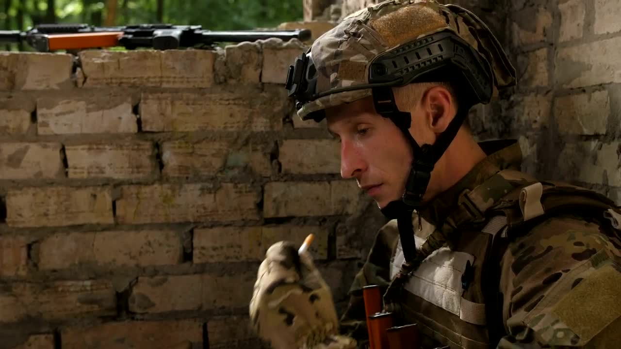 Free Video Stock Solider Smoking After A Battle Live Wallpaper